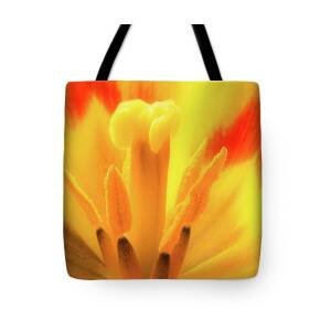 Painterly sunrise sky depicting a diagonal cloud streak in yellow, orange  and pink pastel colors Tote Bag by Ulrich Wende - Fine Art America