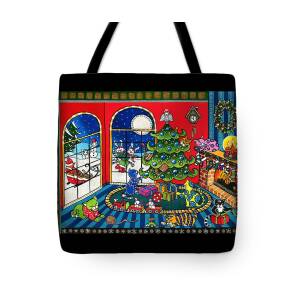 Blue Cat with Goldfish Tote Bag for Sale by Dora Hathazi Mendes