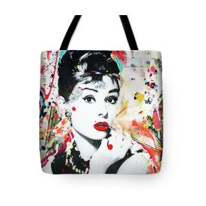 Audrey Hepburn Coca Cola Painting Tote Bag by Kathleen Artist PRO