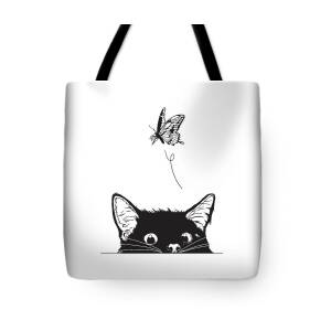 Bag Cat 25cm in white Monogram canvas on black backgro…