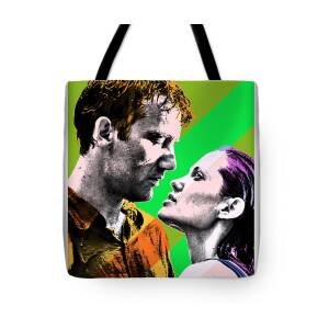 Ethan Hawke and Angelina Jolie Tote Bag by Stars on Art - Pixels Merch