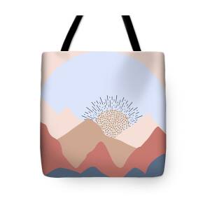 Summer Mountain 3 - Landscape Line Art Abstract Watercolor Simple Lines  Weekender Tote Bag by Bramblier York - Pixels