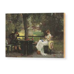 In the Garden Wood Print by Pierre Auguste Renoir