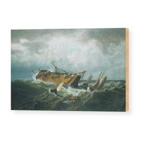 Shipwreck off Nantucket Wood Print by William Bradford - Fine Art