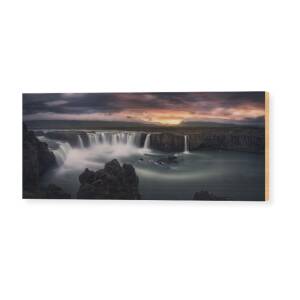 Fire And Water Wood Print by Stefan Mitterwallner