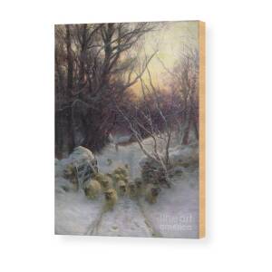 Friesians In Winter Wood Print by Maggie Rowe