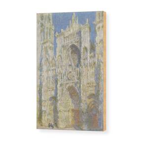 Rouen Cathedral West Facade Wood Print by Claude Monet