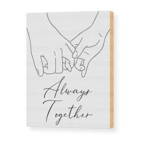 Always Together hand written Text, Cute Couple Drawings, Holding Hands  Drawing , Romantic Couple Art Duvet Cover by Mounir Khalfouf - Full - Pixels
