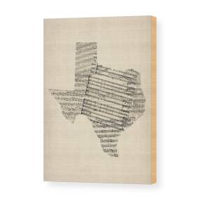Old Sheet Music Map of Texas Wood Print by Michael Tompsett Old Sheet Music Map of Texas Wood Print by Michael Tompsett