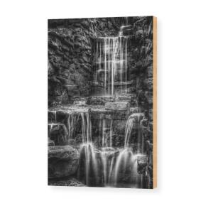 Lake Park Waterfall Wood Print by Scott Norris