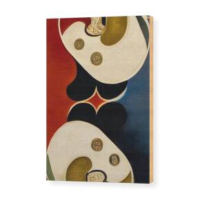 Yin And Yang Abstract Painting, No 02 Wood Print by Mounir Khalfouf