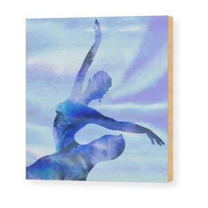 Dancing Ballerina Silhouette Wood Print by Irina Sztukowski