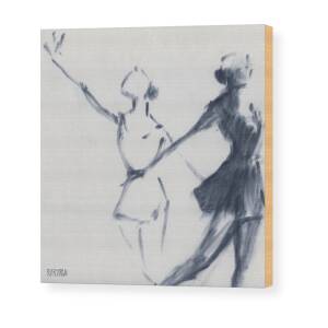Ballet Dancer in White Tutu Watercolor Paintings of Dance Wood Print by ...