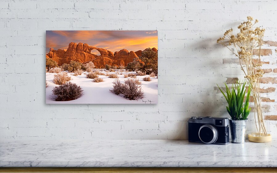 Winter Dawn at Arches National Park Acrylic Print by Douglas Pulsipher