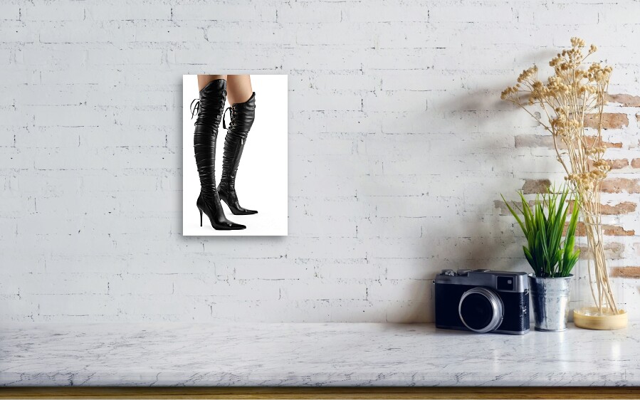 Black Sexy Thigh High Stiletto Boots Canvas Print / Canvas Art by Maxim ...
