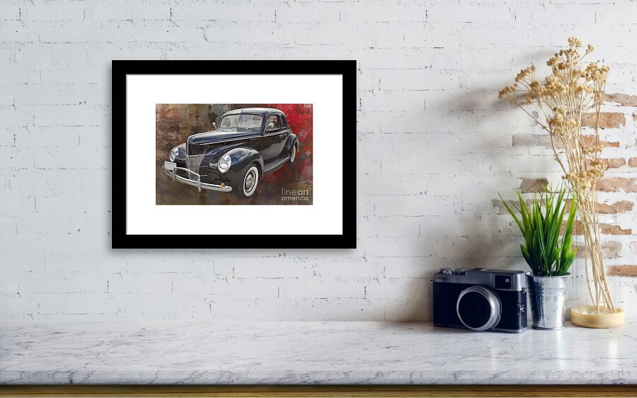 1940 Ford Deluxe photograph of Classic car painting in color 319 Framed  Print