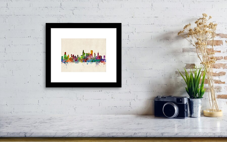 Chicago City Skyline Framed Print by Michael Tompsett