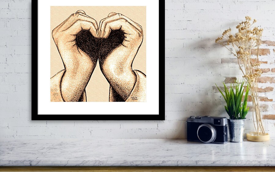 Hand Heart Framed Print by Jaison Cianelli