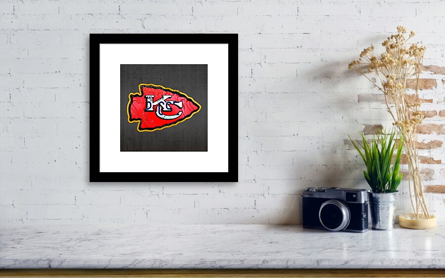Kansas City Chiefs Football Team Retro Logo Missouri License Plate Art  Greeting Card by Design Turnpike