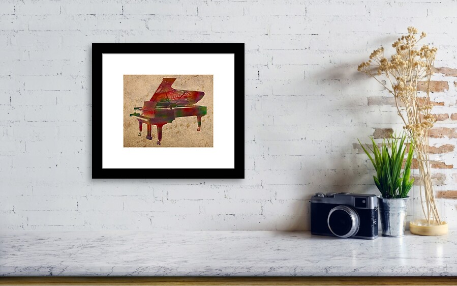 Piano Instrument Watercolor Portrait With Sheet Music Background On Worn  Canvas Tote Bag by Design Turnpike - Fine Art America