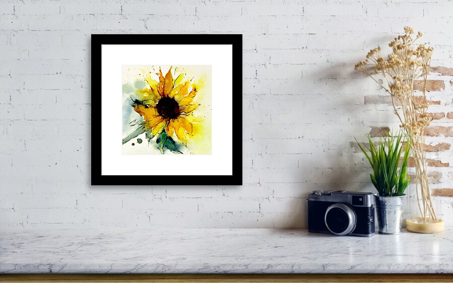 Watercolor Sunflower Canvas Print