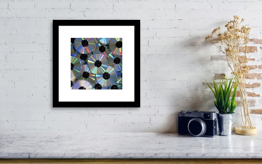Compact Discs With Light Interference Patterns Framed Print by Damien  Lovegrove - Fine Art America