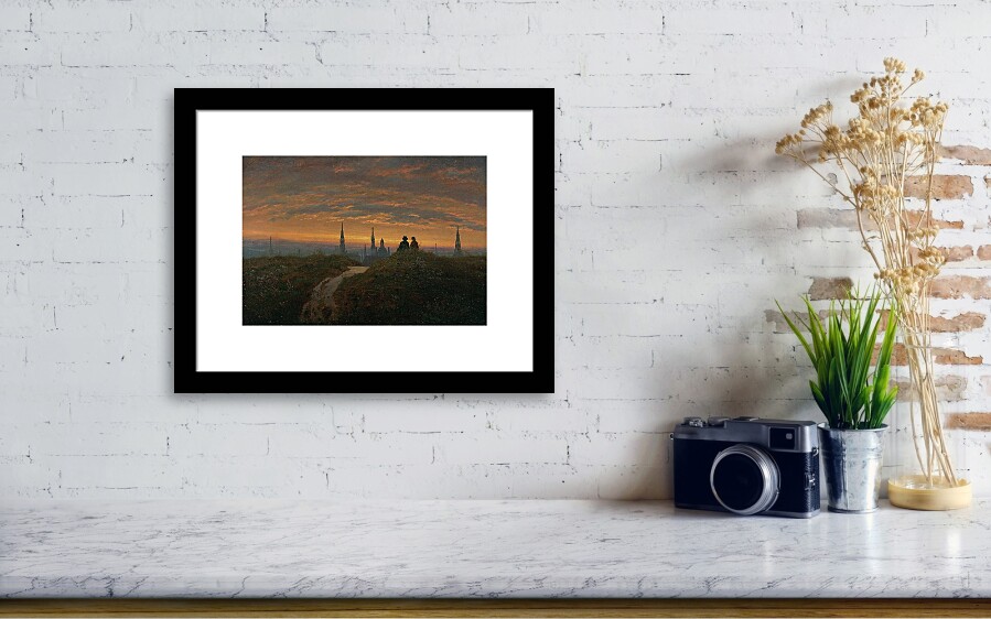 Blick auf Dresden bei Sonnenuntergang - Print Fine Art Images America Framed Celestial by