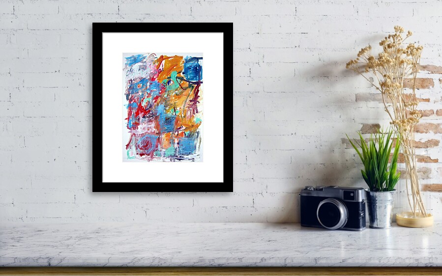 Blue And Orange Abstract Framed Print by Michael Henderson