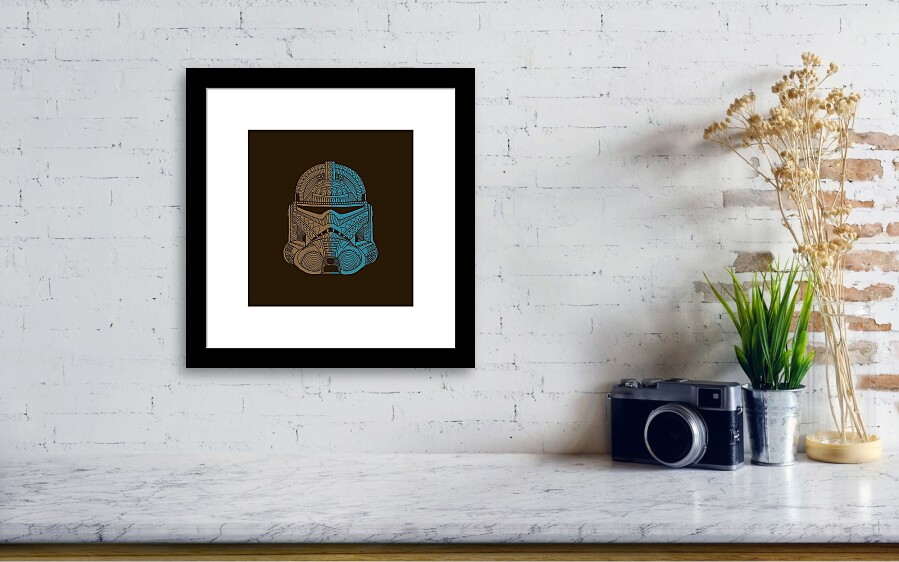 Stormtrooper Helmet - Star Wars Art - Brown Coffee Mug by Studio