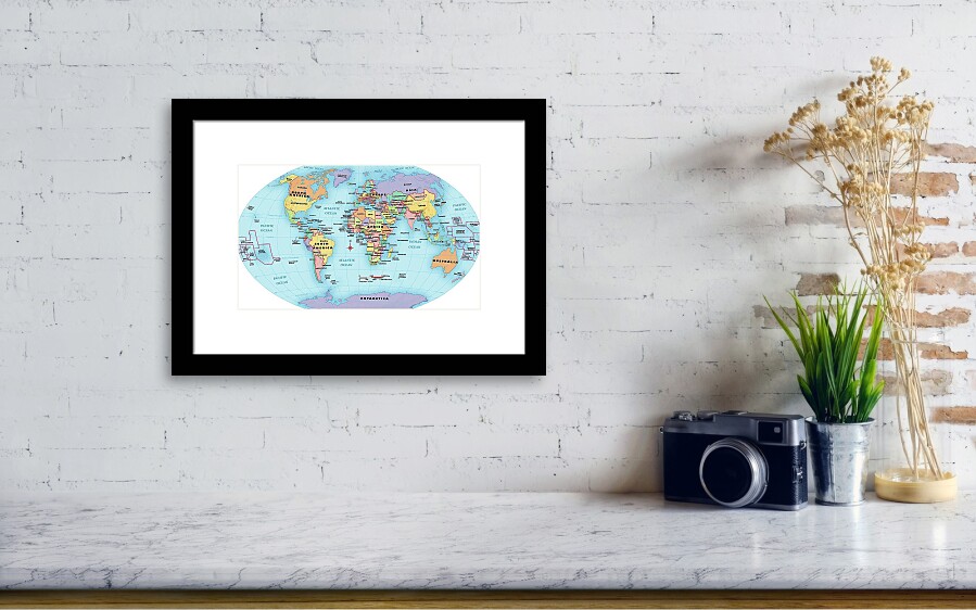 World Map, Continent And Country Labels Jigsaw Puzzle by Globe