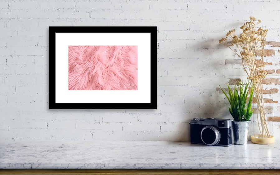 Seamless Soft Fluffy Light Pastel Pink Long Pile Animal Fur Background  Texture Cute Cozy Comfort Winter Pattern Contemporary Girl S Birthday Card  Baby Shower Invitation Or Nursery 3d Rendering Art Print by