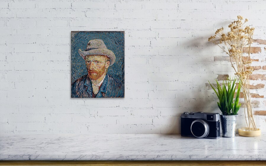 Van Gogh Self Portrait Grey Felt Hat Poster by Vincent Van Gogh