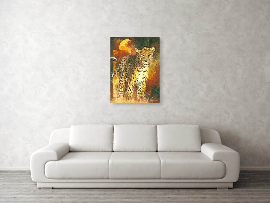 leopard art prints against a wall