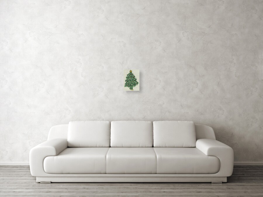 Christmas Tree Wood Print by Mary Helmreich