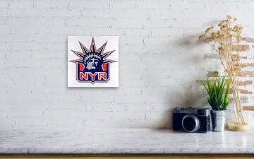 N Y Rangers Logo - Alternate Tapestry by Allen Beatty - Fine Art
