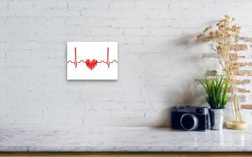 ECG Of Human Heart Canvas Wall Art - Tiaracle