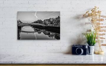 River Liffey Grattan Bridge Dublin Ireland Canvas Wall Art Picture Print 76x50cm 