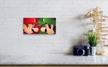 Mario vs Luigi Wood Print by YapapaPriest - Pixels