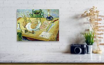 Vincent Van Gogh Still Life Drawing Board Pipe Onions Wax Canvas Art Print