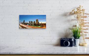 Twilight Panorama of Uptown Houston Business District and Galleria Area  Skyline Harris County Texas Greeting Card by Silvio Ligutti