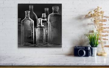 Frame USA 7 Botellas 3 INV Framed 35.4x35.4 by Moises Levy-MOILEV143269 Print 35.4x35.4 Canvas Stretched On Bars