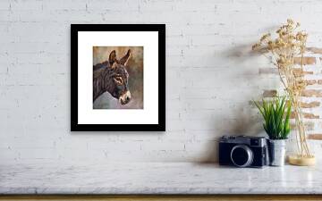 Donkey Framed Print by David Stribbling
