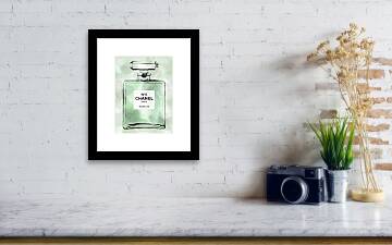 Green Perfume Bottle Framed Print