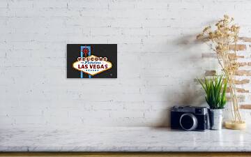 Welcome to Las Vegas Nevada Sign Recycled Vintage License Plate Art Acrylic  Print