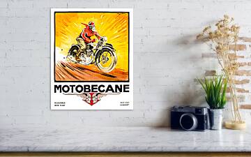 Motobecane Motobecane Motorcycle Geo Ham A2 Vintage Art Print 