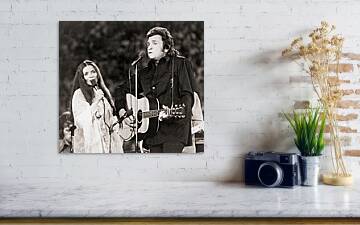 CANVAS Johnny Cash and Wife June Carter Cash in Concert Art print POSTER 