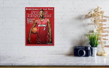 Heat Dwayne Wade Miami Jersey Art Wall Indoor Room Outdoor Poster - POSTER  20x30