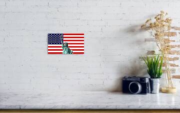 Statue of Liberty USA Flag Poster by David Cooper - Pixels