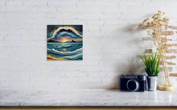 Miniature Painting, Mini Canvas, Sunset, Set of 2 Paintings