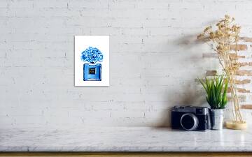 Blue floral perfume Art Print